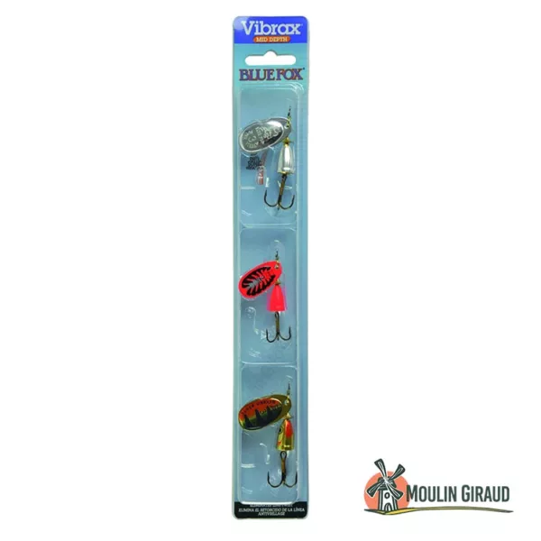 Cuillers Vibrax Kit Carnassier n2-3 x3