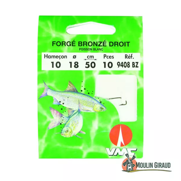 Hameçons montés Forgé Bronzé droit WQ T22 x10