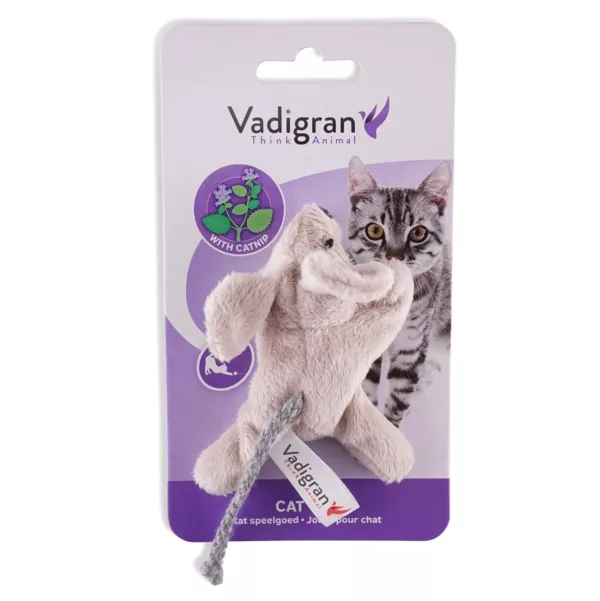 Jouet Chat Souris Peluche 13,5cm x1 - V14378