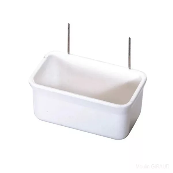 Mangeoire Plastique Blanche PM crochets - 54G