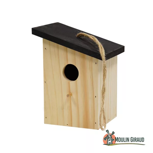 Nichoir Mésange Bois Toit incliné 17cm – Image 2