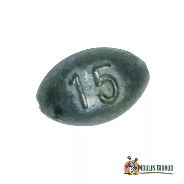 Olive bombée perçée en plomb 15g