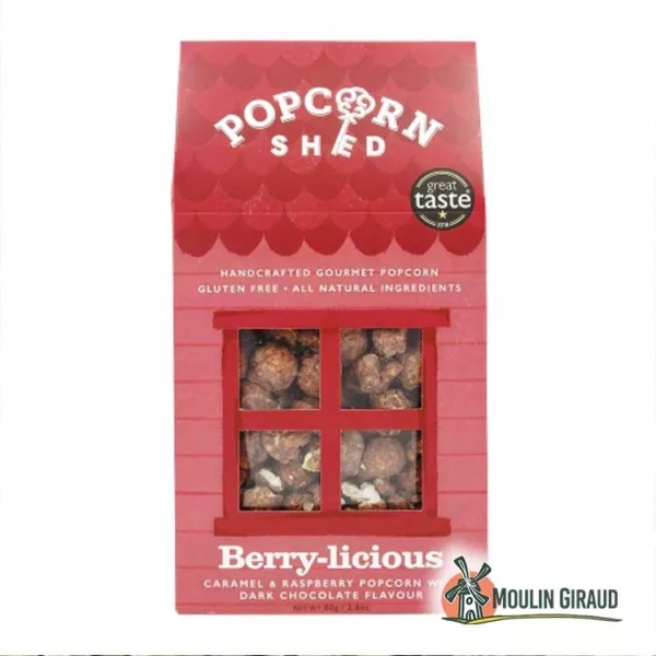 Pop corn caramel framboise 80g