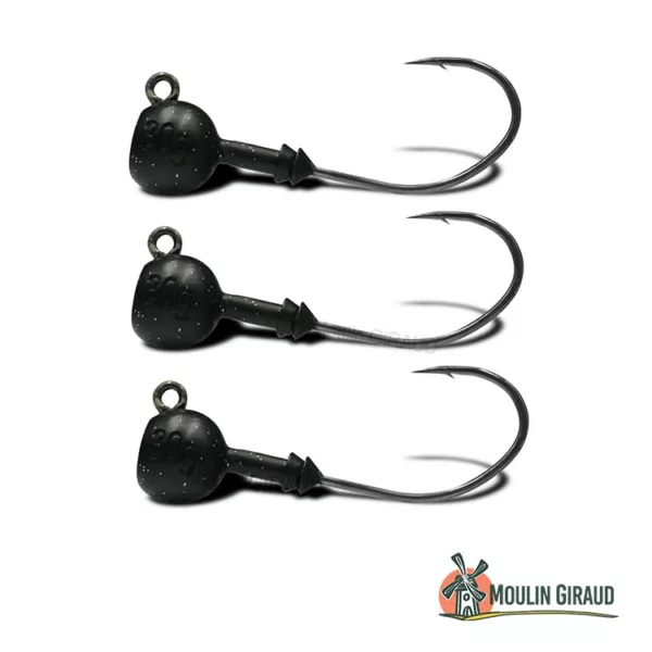 Têtes plombées noires Cavity Jig 15g VMC x3